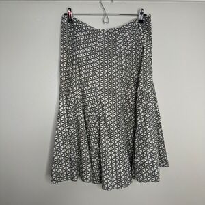 GAP Women's Size 10 A-Line Midi‎ Skirt Geometric Print Cotton Belted Waist Y2K